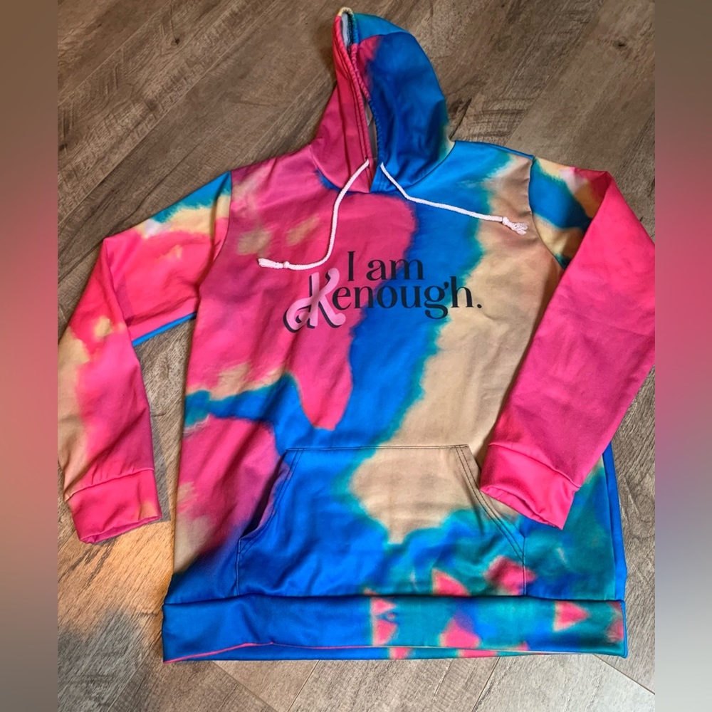 For Barbie Ken Unisex I Am Kenough Pullover Hoodie Tie Dye Cosplay Costume large